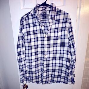 Chaps Men's Navy and White Checkered‎ Shirt